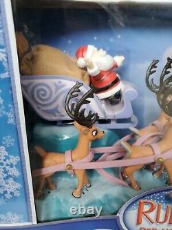 Rudolph The Red Nosed Reindeer Santas Sleigh & Reindeer Team new in box