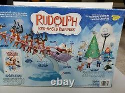 Rudolph The Red Nosed Reindeer Santas Sleigh & Reindeer Team new in box