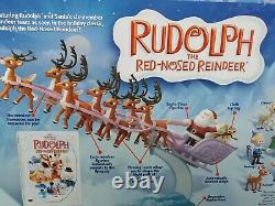 Rudolph The Red Nosed Reindeer Santas Sleigh & Reindeer Team new in box