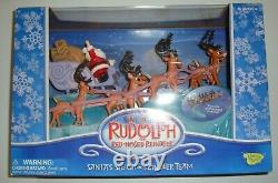 Rudolph the Red Nose Reindeer Santas Sleigh And Team Memory Lane New In Box