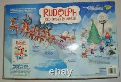 Rudolph the Red Nose Reindeer Santas Sleigh And Team Memory Lane New In Box