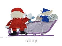 Rudolph the Red-Nosed Reindeer 42in Wide Rudolph Santa and Sleigh 2D PreLit Yard