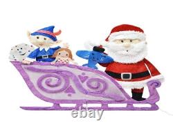 Rudolph the Red-Nosed Reindeer 42in Wide Rudolph Santa and Sleigh 2D PreLit Yard