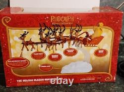 Rudolph the Red Nosed Reindeer Santa's Music Sleigh Red Variant Rare w Box Works