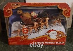 Rudolph the Red Nosed Reindeer Santa's Music Sleigh Red Variant Rare w Box Works