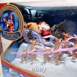 Rudolph the Red Nosed Reindeer Santa's Sleigh Team with Music Set 50th Anniversary