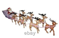 Rudolph the Red Nosed Reindeer Santa's Sleigh and Reindeer Team Memory Lane RARE