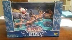 Rudolph the Red Nosed Reindeer Santa's Sleigh and Reindeer Team Memory Lane RARE