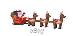 SALE 16 ft. Inflatable Christmas Santa in Sleigh with Reindeer
