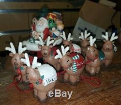 SANTA IN SLEIGH WITH 8 REINDEER Eddie Walker. Ltd Ed. Midwest of Cannon Falls