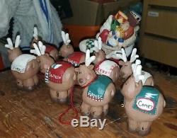 SANTA IN SLEIGH WITH 8 REINDEER Eddie Walker. Ltd Ed. Midwest of Cannon Falls