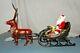 Santa In Sleigh W Reindeer Cast Iron Victorian Style Swan Cutter 14 Long 2pc