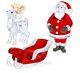 Santa Scene 3 Pc Claus Reindeer Sleigh Crystal Holiday 2016 Swarovski #set