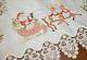 Santa Snowman Sleigh Ride With Reindeer! German Christmas Tablecloth Plauener Lace