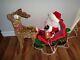 Santa's Best Lighted Holiday Animation Figurine Christmas Santa Sleigh Reindeer