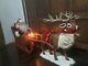 See Video! Holiday Creation Santa On Sleigh Reindeer Animated Musical Christmas