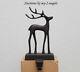 Set/3 Pottery Barn Christmas Santa's Sleigh Reindeer Deer Stocking Holder Bronze