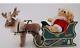 Steiff Father Santa Bear With Reindeer And Wooden Sleigh Limited Ed #670565