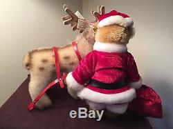 Steiff Friends Of Christmas Santa Bear Reindeer Sleigh Set Steiff Lladro Bear