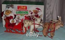 STEIFF Friends Of Christmas Santa Teddy Bear Sleigh Reindeer plus Renny 660115