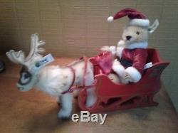 STEIFF Friends of Christmas Santa Bear, Sleigh, Reindeer, Limited Edition 6000