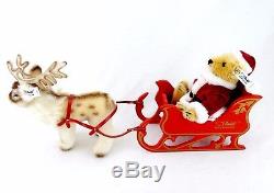 STEIFF Friends of Christmas Santa Bear, Sleigh, Reindeer, Limited Edition of 6000