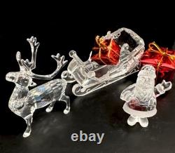 SWAROVSKI Crystal Santa Claus, Reindeer, Sleigh 214821 + 205165 + 211362