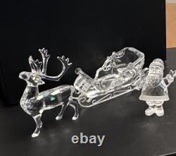 SWAROVSKI Crystal Santa Claus, Reindeer, Sleigh 214821 + 205165 + 211362