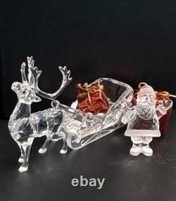 SWAROVSKI Crystal Santa Claus, Reindeer, Sleigh 214821 + 205165 + 211362