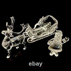 SWAROVSKI Crystal Santa Claus, Reindeer, Sleigh 214821 + 205165 + 211362 SWAROVSKI Crystal Santa Claus, Reindeer, Sleigh 214821 + 205165 + 211362