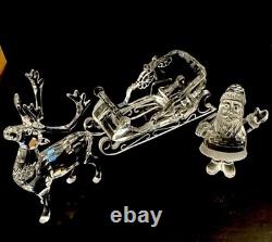 SWAROVSKI Crystal Santa Claus, Reindeer, Sleigh 214821 + 205165 + 211362
