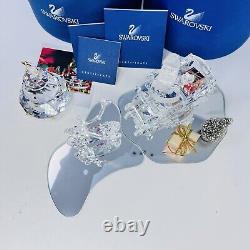 SWAROVSKI Figurines Lot Santa, Sleigh, Reindeer +Tree 205165, 214821, 266945