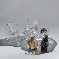 SWAROVSKI Figurines Lot Santa, Sleigh, Reindeer +Tree 205165, 214821, 266945