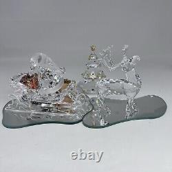 SWAROVSKI Figurines Lot Santa, Sleigh, Reindeer +Tree 205165, 214821, 266945