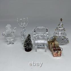 SWAROVSKI Figurines Lot Santa, Sleigh, Reindeer +Tree 205165, 214821, 266945