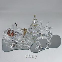 SWAROVSKI Figurines Lot Santa, Sleigh, Reindeer +Tree 205165, 214821, 266945