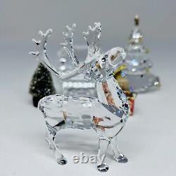 SWAROVSKI Figurines Lot Santa, Sleigh, Reindeer +Tree 205165, 214821, 266945