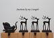 S/4 Pottery Barn Christmas Santa's Sleigh Stocking Holders Reindeer Deer Bronze