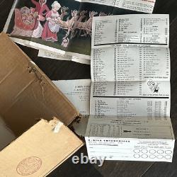 Santa Claus Sleigh 8 Reindeer OUTDOOR wood Pattern Mrs Original HUGE Vintage HTF