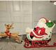 Santa Claus Sleigh & Reindeer Christmas Blow Mold Grand Venture New With Box