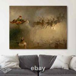 Santa Claus Sleigh and Reindeer by William Holbrook Beard Canvas Wall Art Print