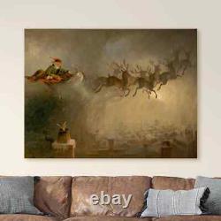 Santa Claus Sleigh and Reindeer by William Holbrook Beard Canvas Wall Art Print