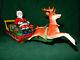 Santa Claus And Reindeer Sleigh Tin Toy With Original Box 1950's Rare Mint