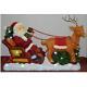Santa Claus On Sled With Reindeer Musical Lighted Figurine 33 X 13 X 20 Inch