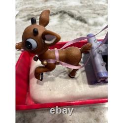 Santa Claus on Sled with Rudolph the red nose Reindeer Musical Lighted Figurine