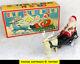 Santa Claus On Sled With Reindeer Old Celluloid Wind-up Toy Japan. See Movie