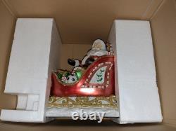 Santa In Sleigh & 2 Reindeers Christmas Decoration Costco Exclusive Excellent Co