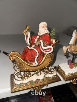 Santa In Sleigh & 3 Deer Holders Stocking Holder Joseph's Studio Reindeer Great