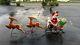 Santa In Sleigh Withtoys & 2 Reindeer Lighted Empire Blow Mold