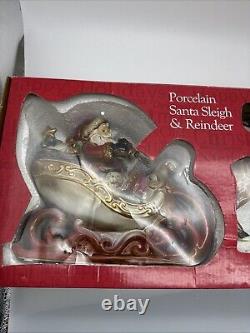 Santa In Sleigh With 2 Reindeers Christmas Decoration